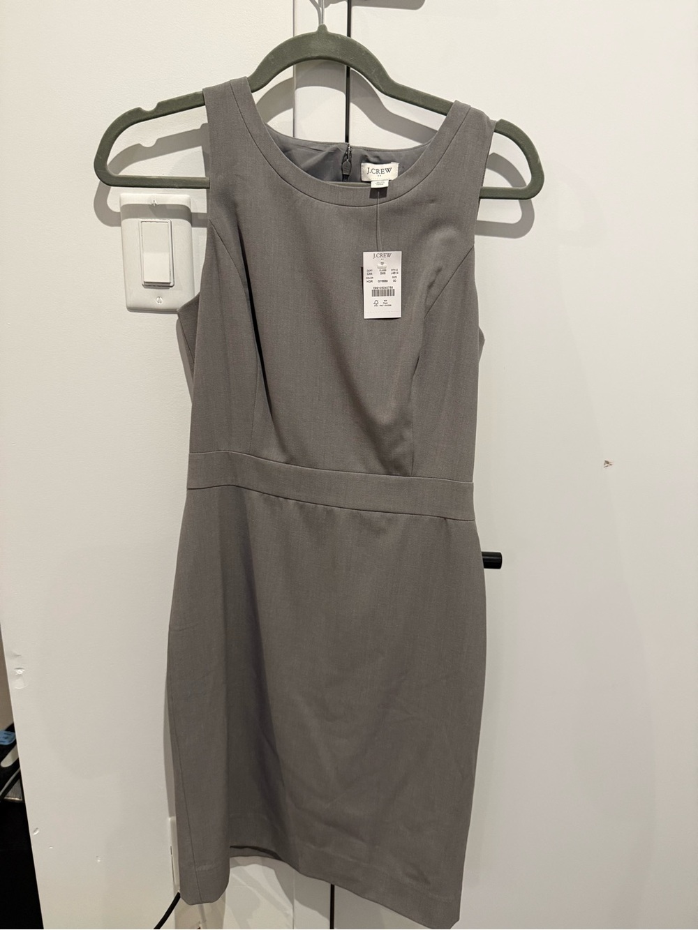 J. Crew Gray Tailored Sheath Mini Dress
